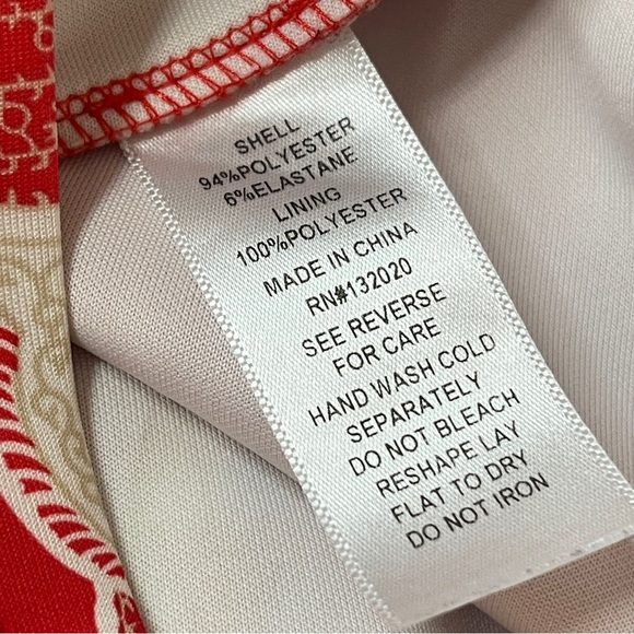 LOVELY BY ADRIANNA PAPELL Red & White Cocktail Dress Criss-Cross Straps, Size 12 - Picture 9 of 10